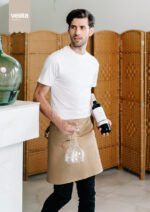 Delantal corto con bolsillo