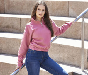 Sudadera Corta Mujer con Cremallera