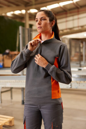 Sudadera Bicolor de Media Cremallera