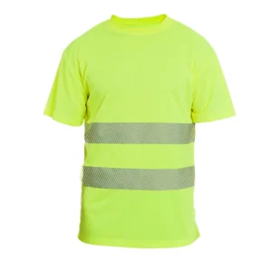 Camiseta manga corta alta visibilidad monocolor banda segmentada FUNK HV