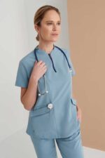 Casaca Sanitaria Cuello Mao Mujer Slim Fit