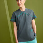 Casaca Sanitaria Cuello V Rib Mujer Slim Fit