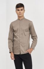 Camisa Stretch Cuello Mao Hombre Slim Fit