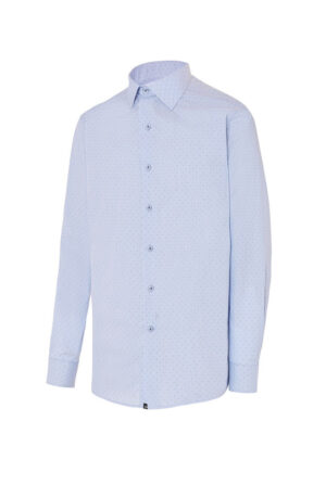 Camisa Estampada Cuello Italiano Hombre Slim Fit